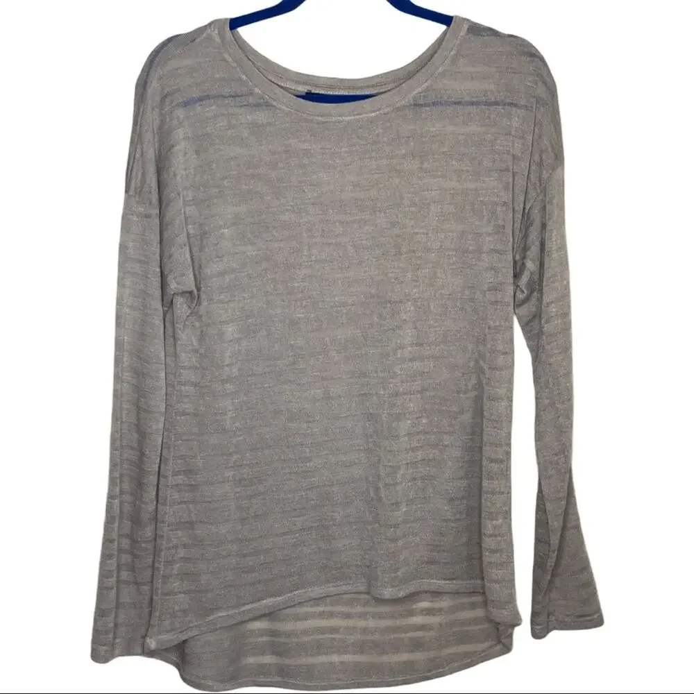 APT 9. Light Brown Sheer Lightweight Long Sleeve Women's Size Medium